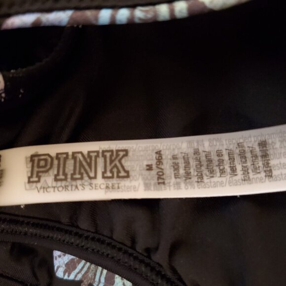 Victorias Secret PINK Bikini Swimsuit 2pc Sz M Black Butterflies - Picture 4 of 5